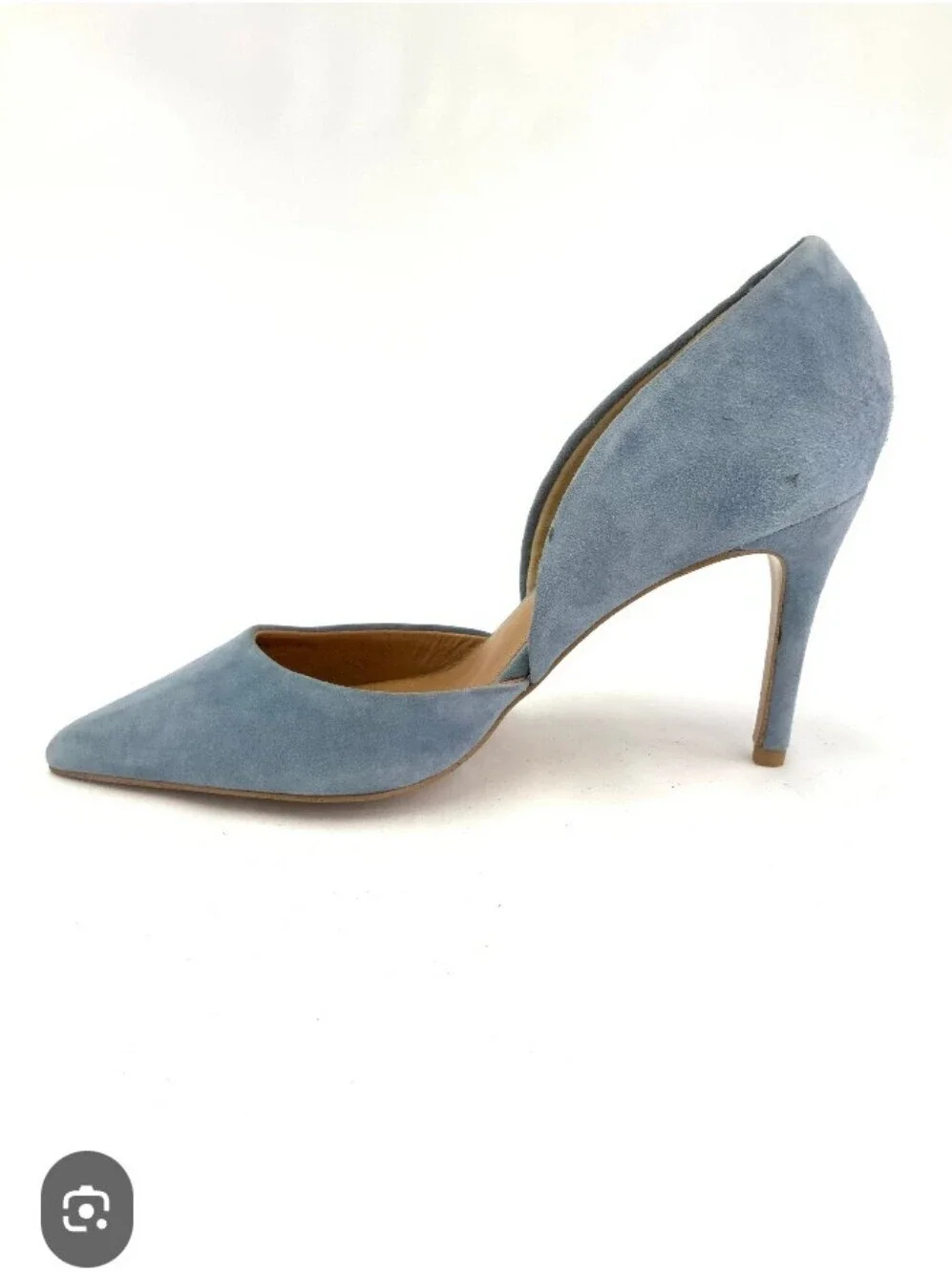 > Michael Kors Classic Pointed-Toe Suede Pumps in Slate Blue Size 8.5
